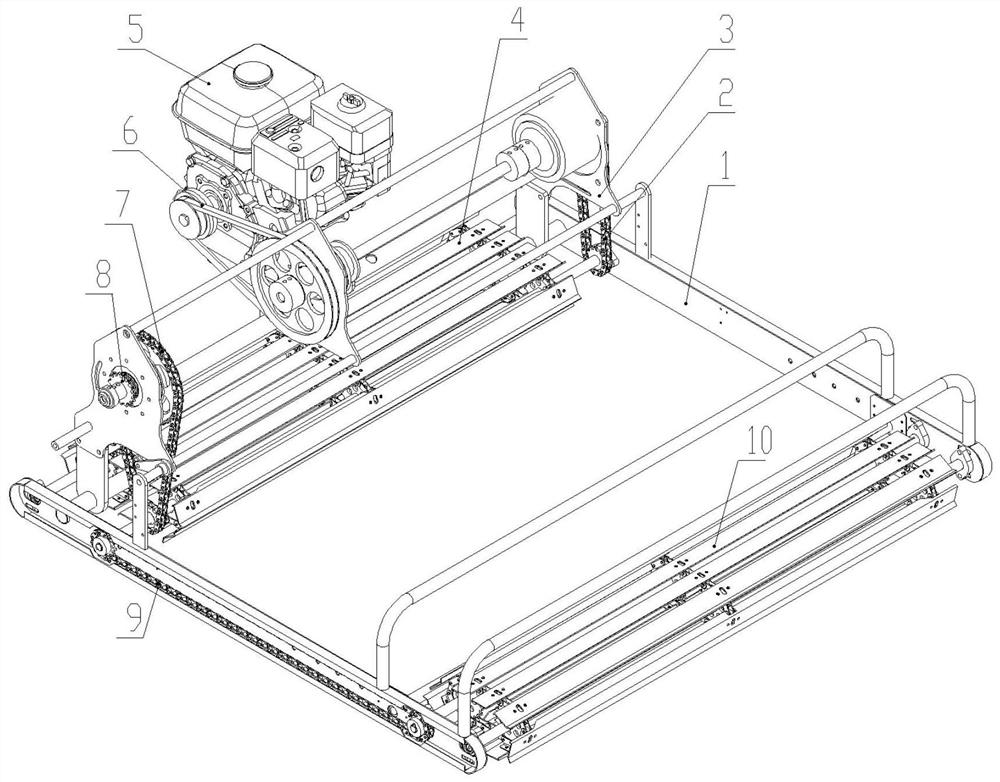 Base plate device for full-automatic traveling mechanism for ridge bed