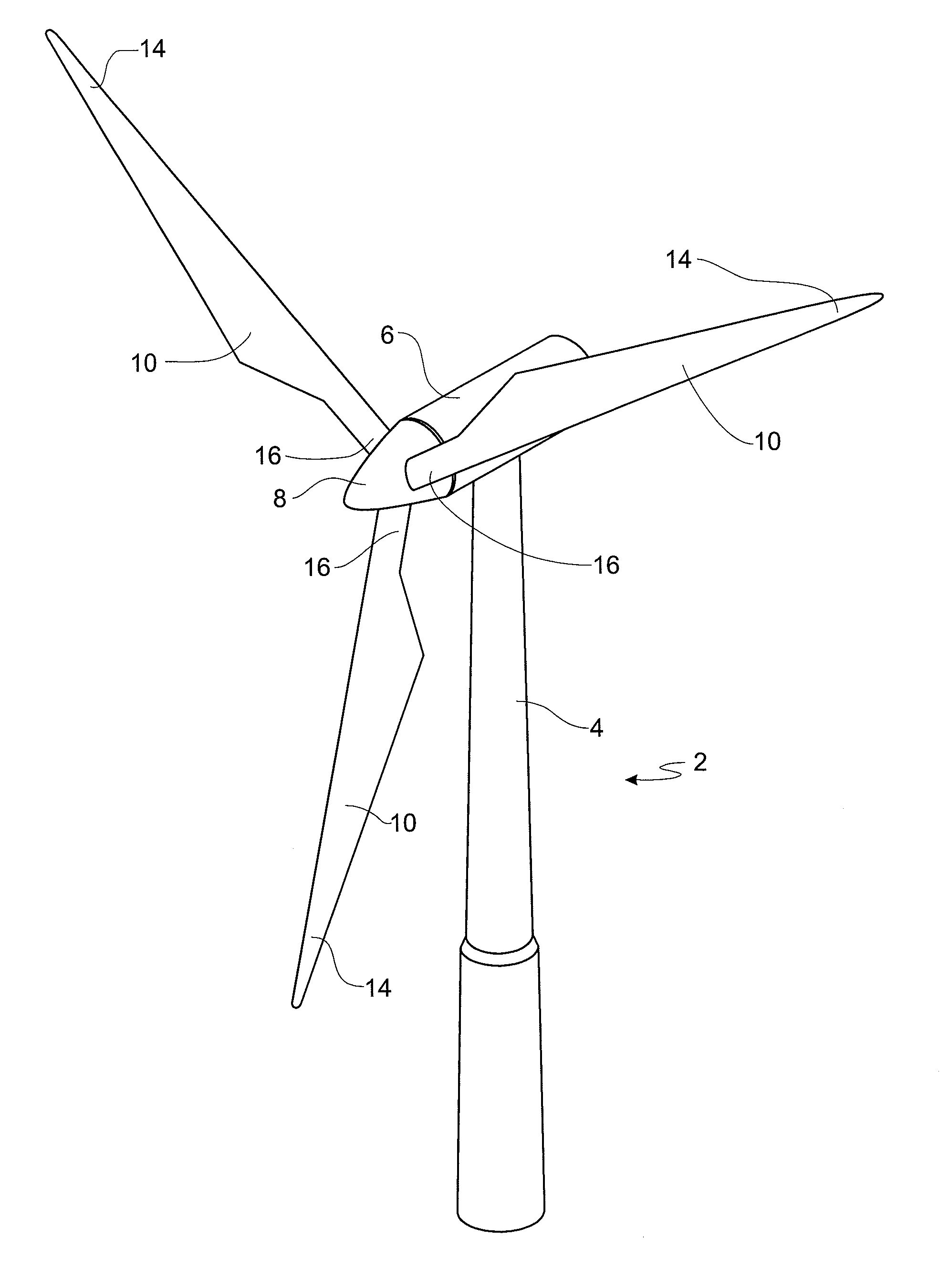 Wind turbine provided with a slat assembly