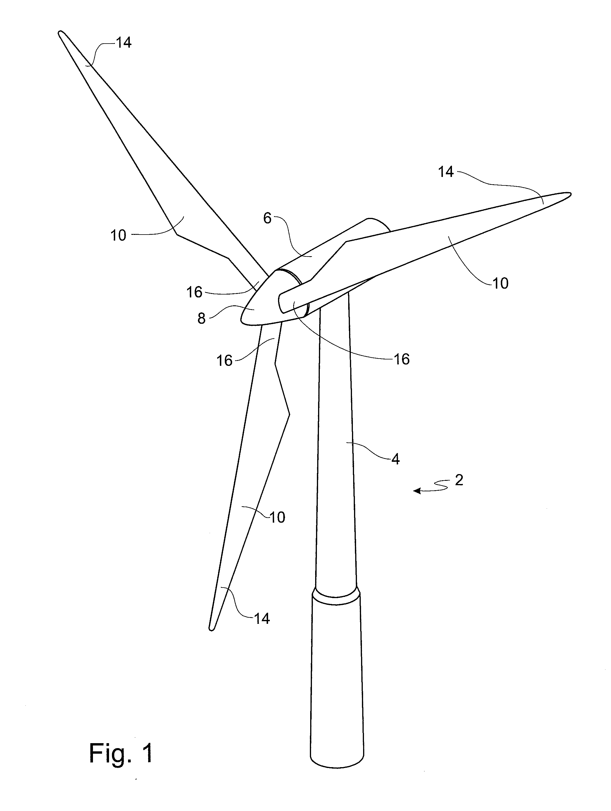 Wind turbine provided with a slat assembly