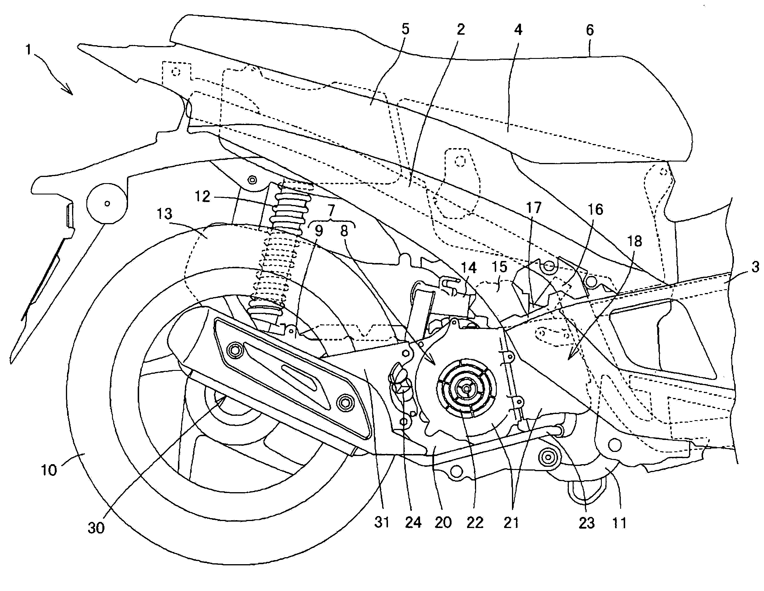 Muffler unit for saddle-ride type vehicle