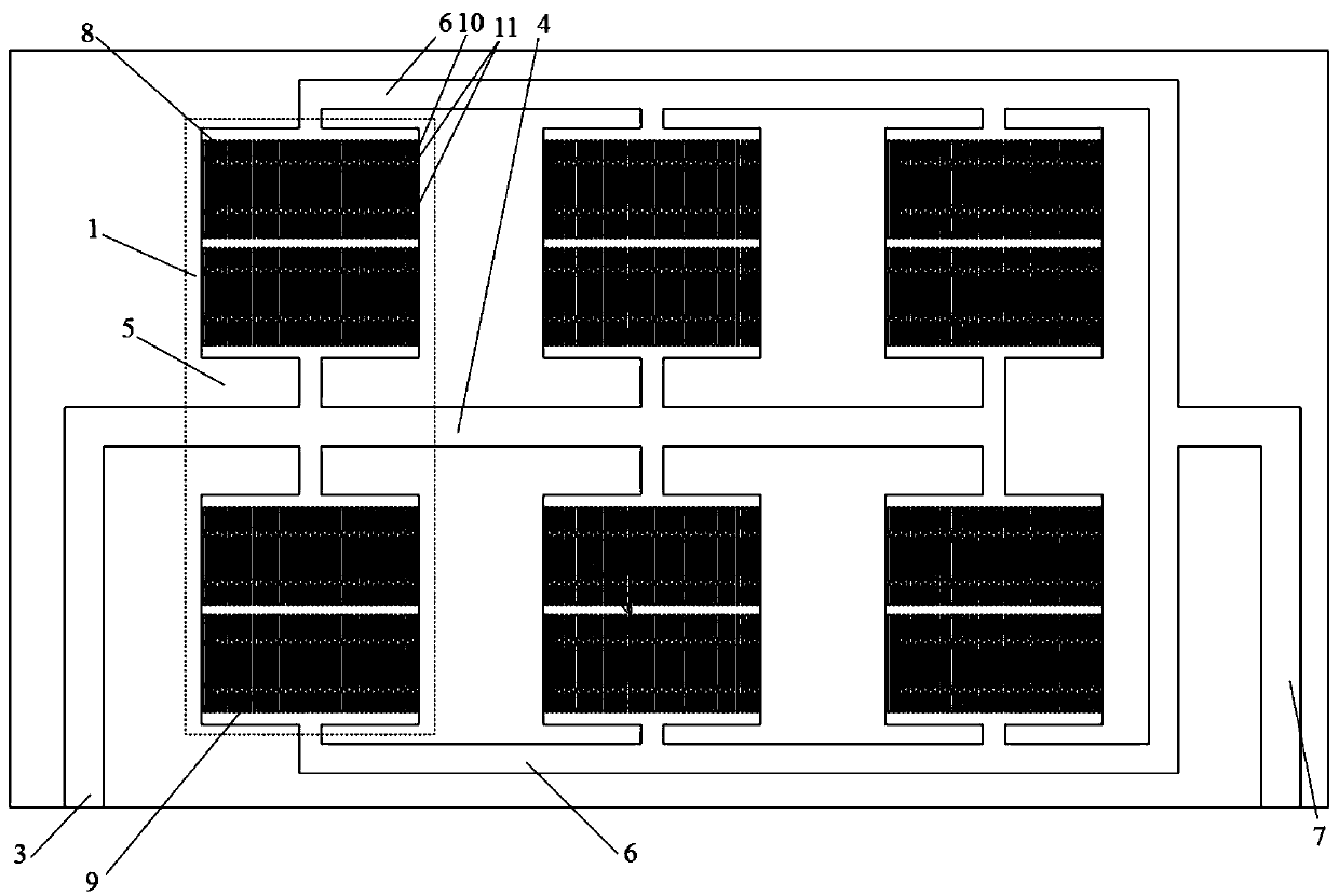 T-shaped longitudinal micro-channel cold plate with inclined channels