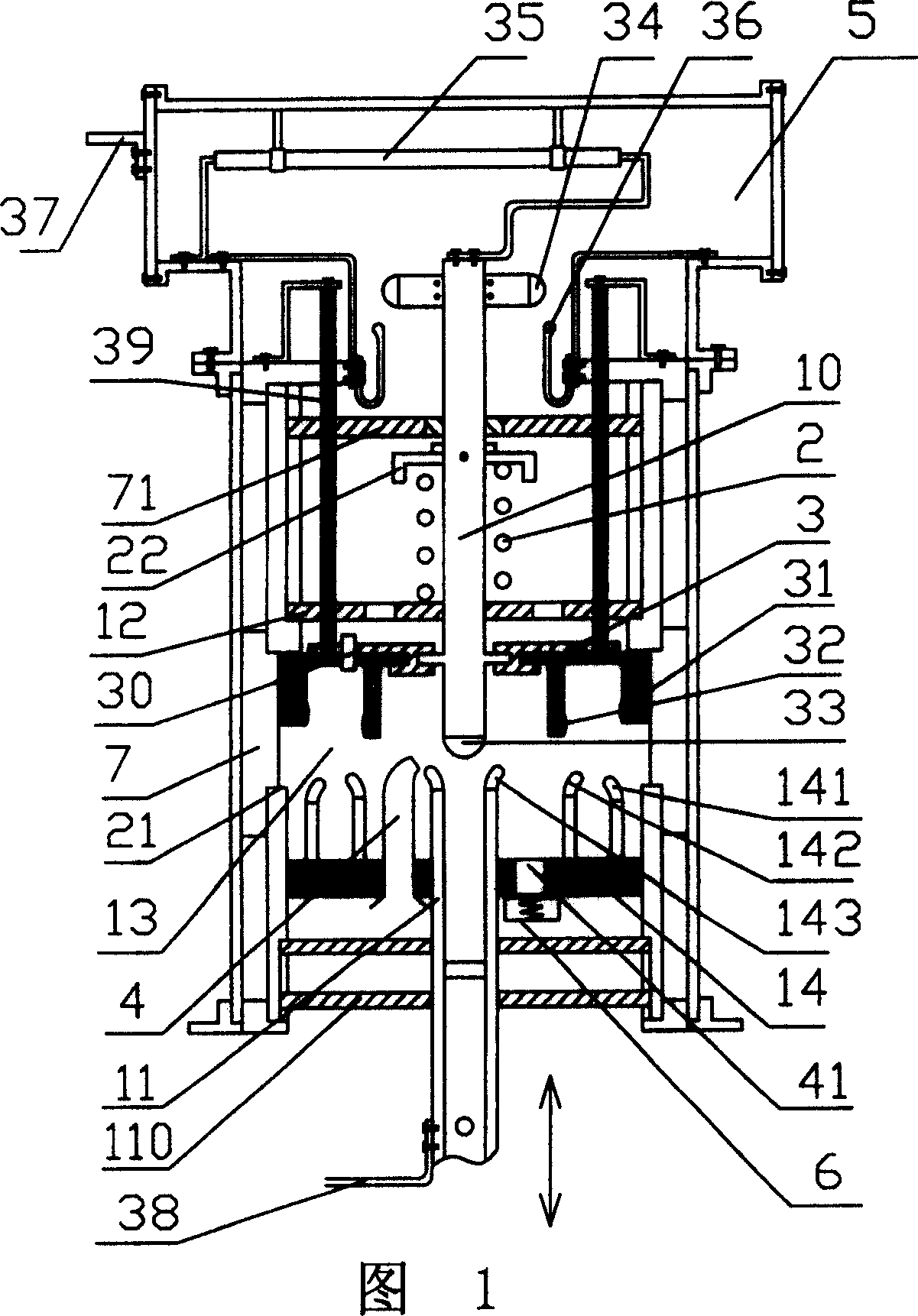 Four pole multi speed disjunction contact of extra-high-voltage breaker