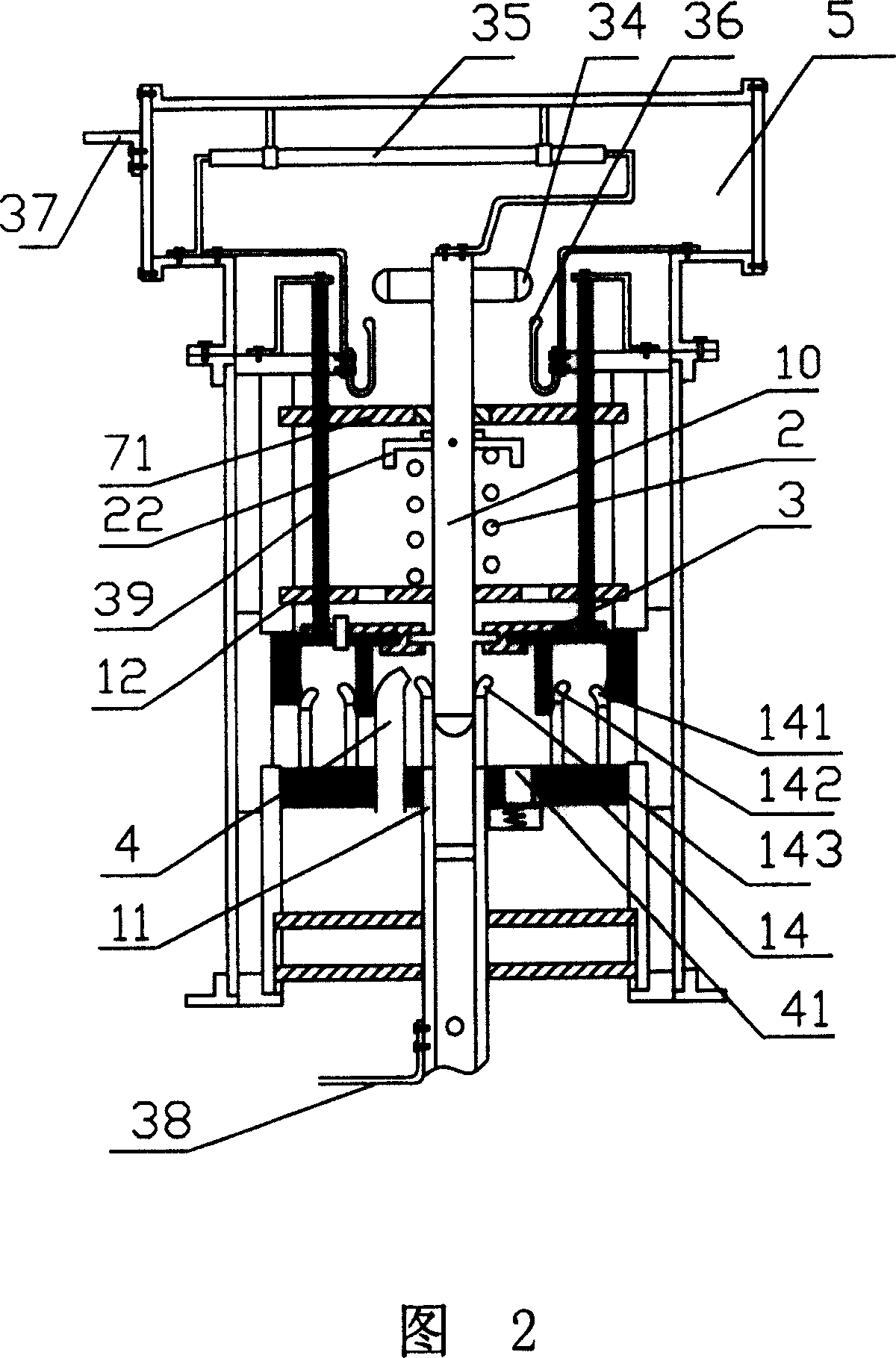 Four pole multi speed disjunction contact of extra-high-voltage breaker