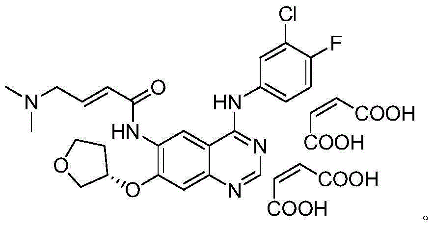 Crystal form of afatinib di-meleate and method for preparing crystal form