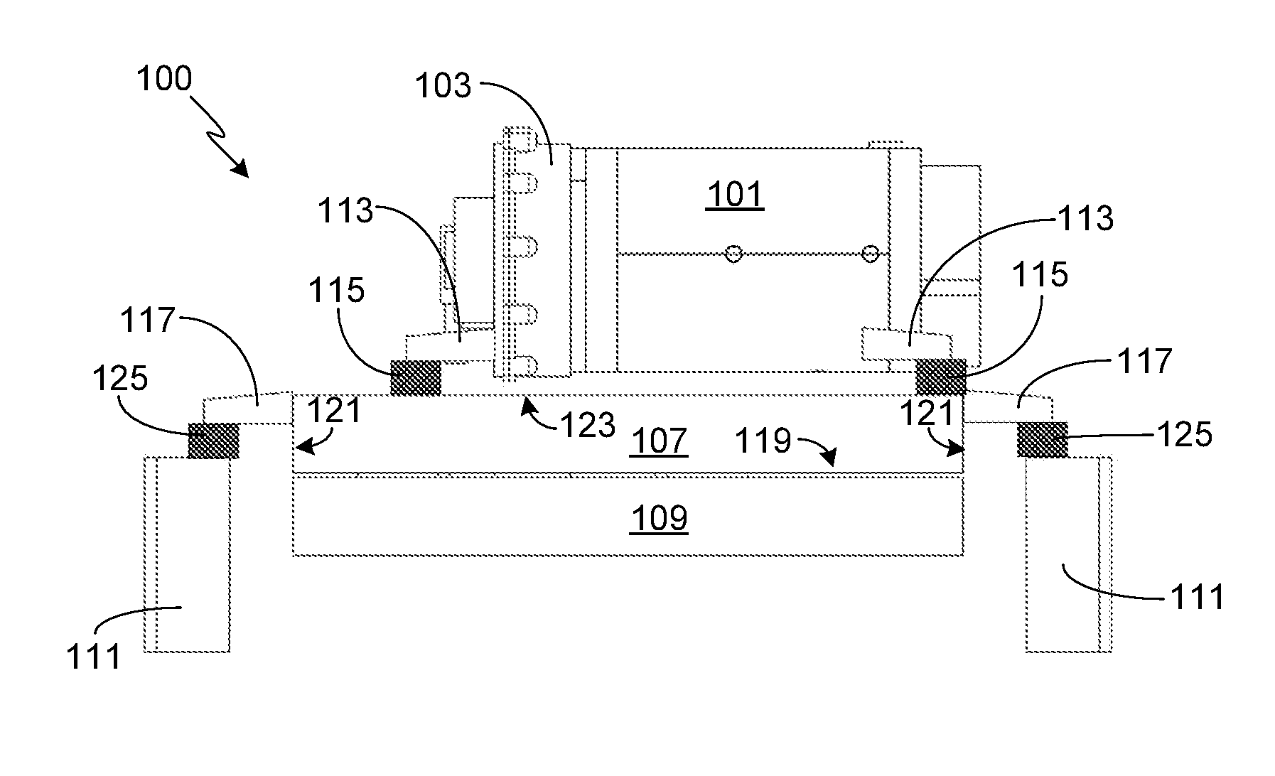 Compliantly Mounted Motor Assembly Utilizing Dual Levels of Vibration Isolation