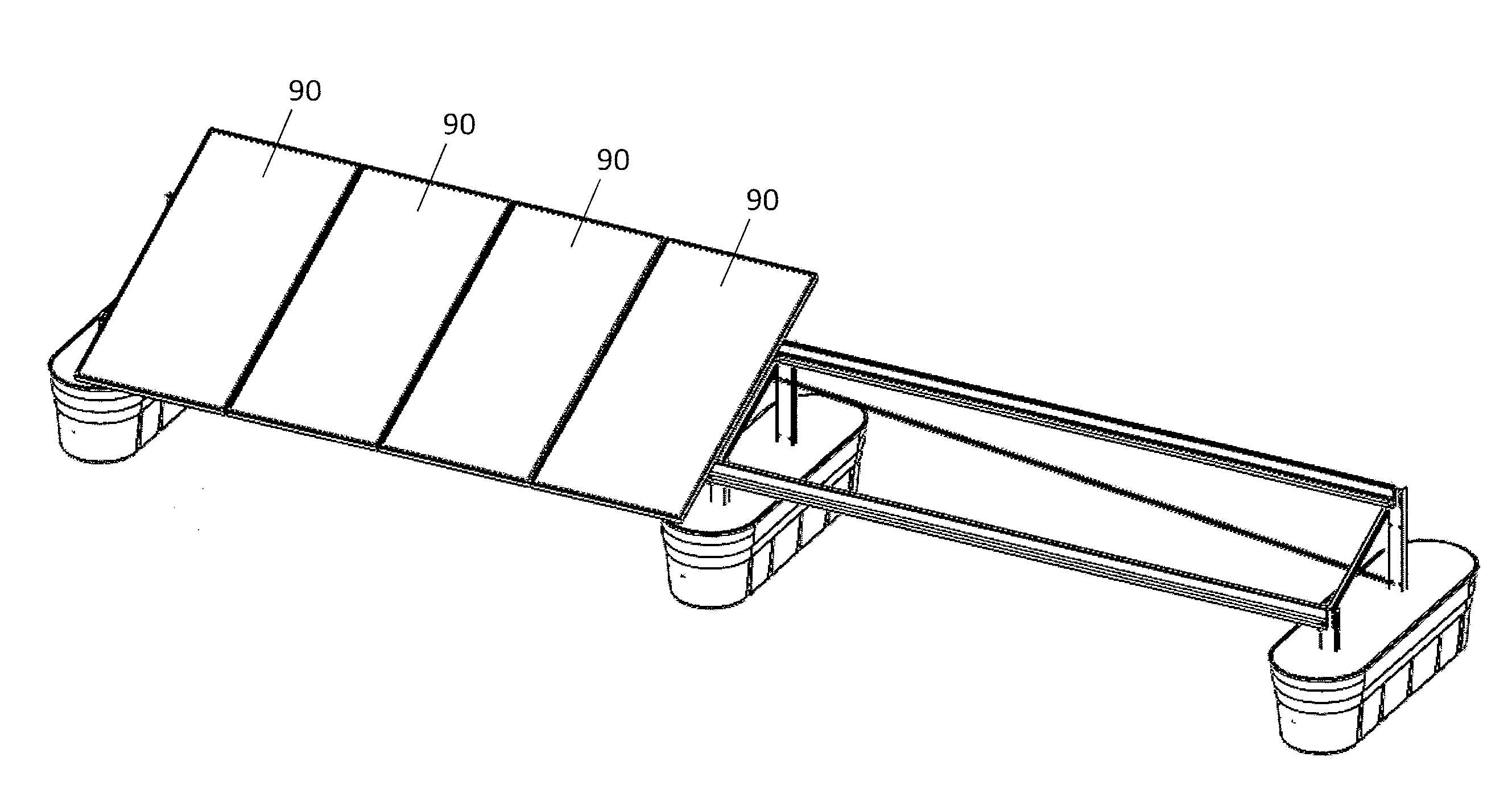 Solar panel ballasted ground support systems