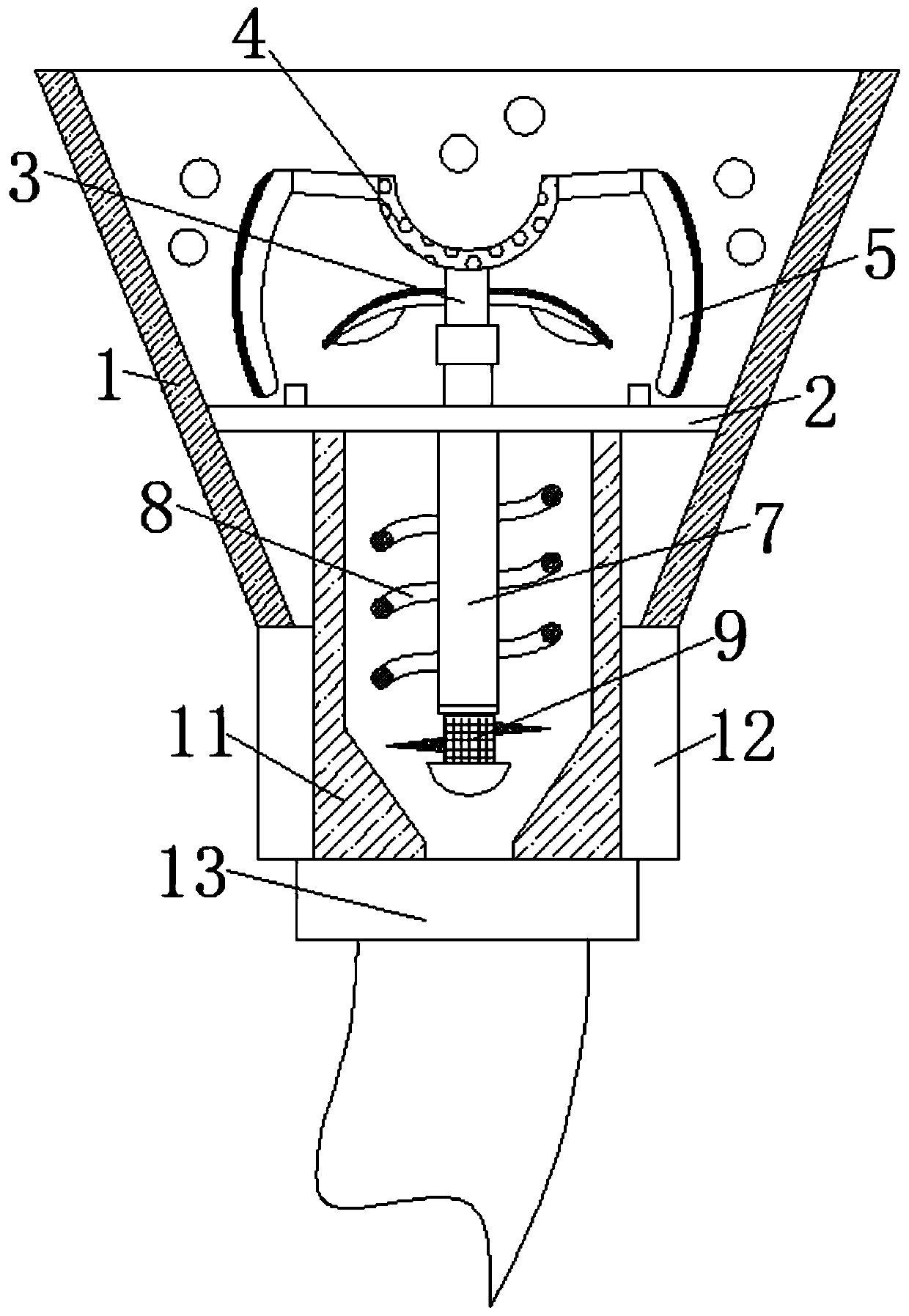 Shot blasting, derusting, recycling and anti-pollution device for shot blasting machine