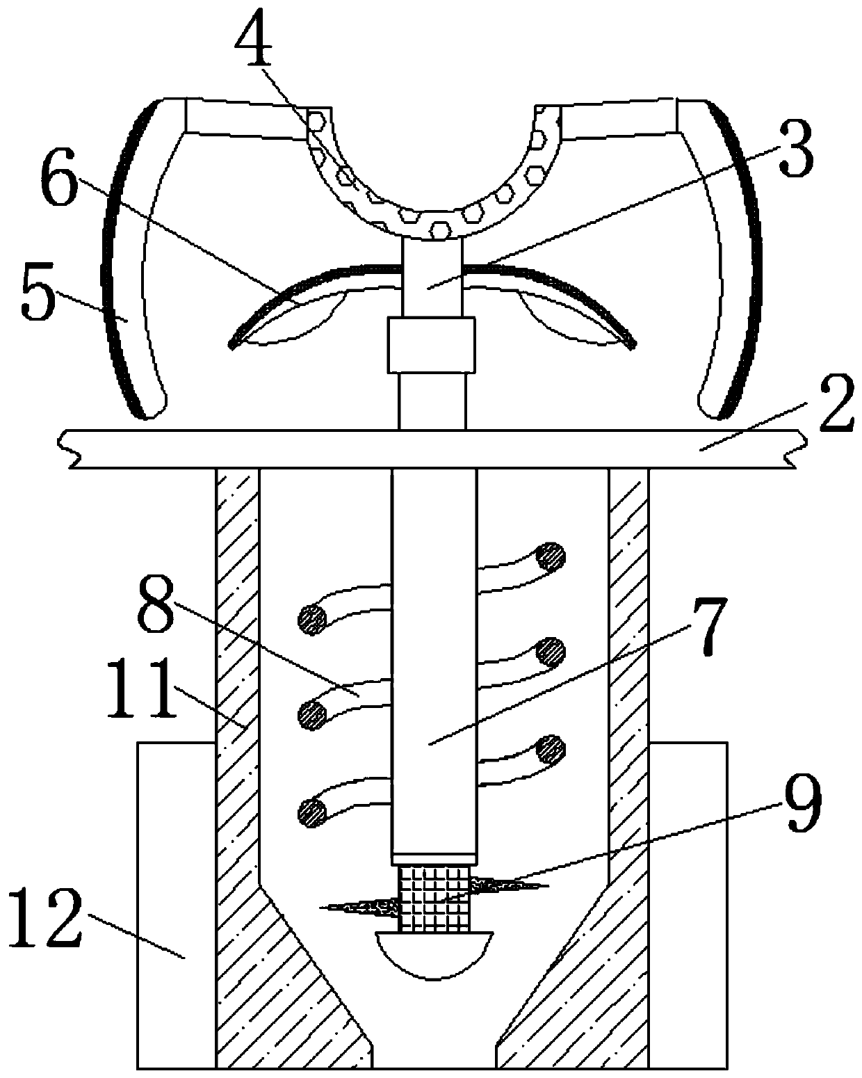 Shot blasting, derusting, recycling and anti-pollution device for shot blasting machine