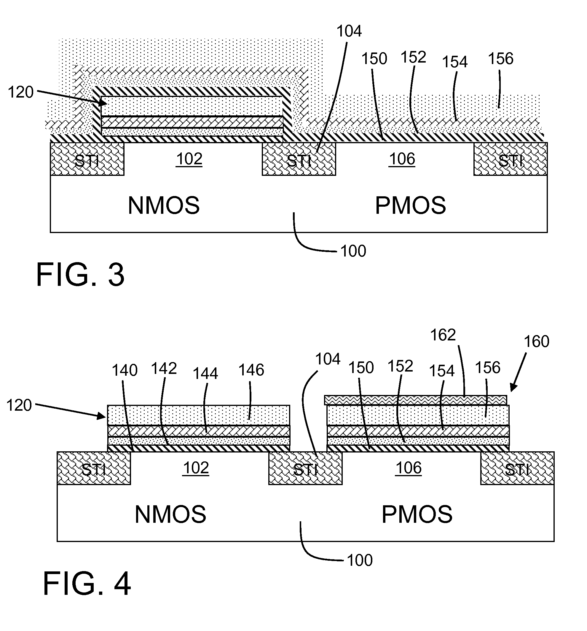 High-k dielectric and metal gate stack with minimal overlap with isolation region and related methods