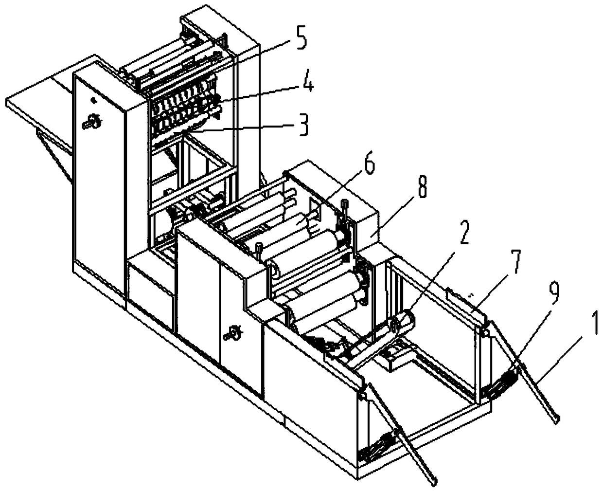 A sheet metal creasing and grooving machine capable of automatic and continuous unwinding