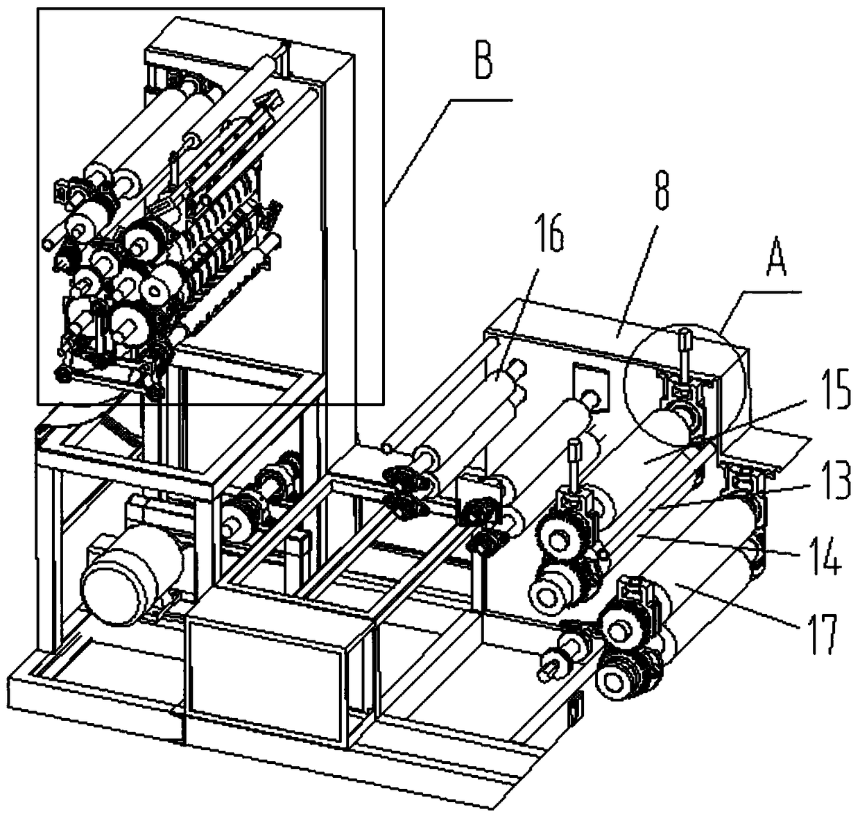 A sheet metal creasing and grooving machine capable of automatic and continuous unwinding