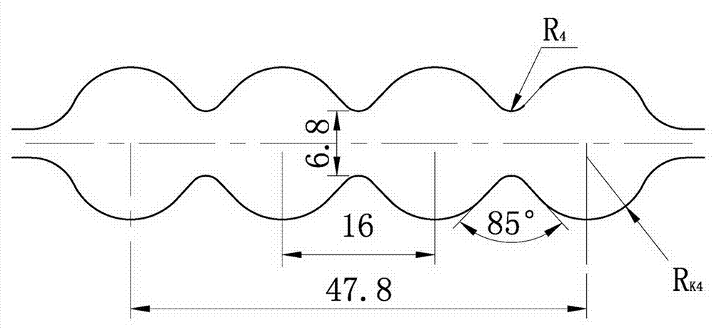 Four-line splitting rolling technology for fai 12mm round steel