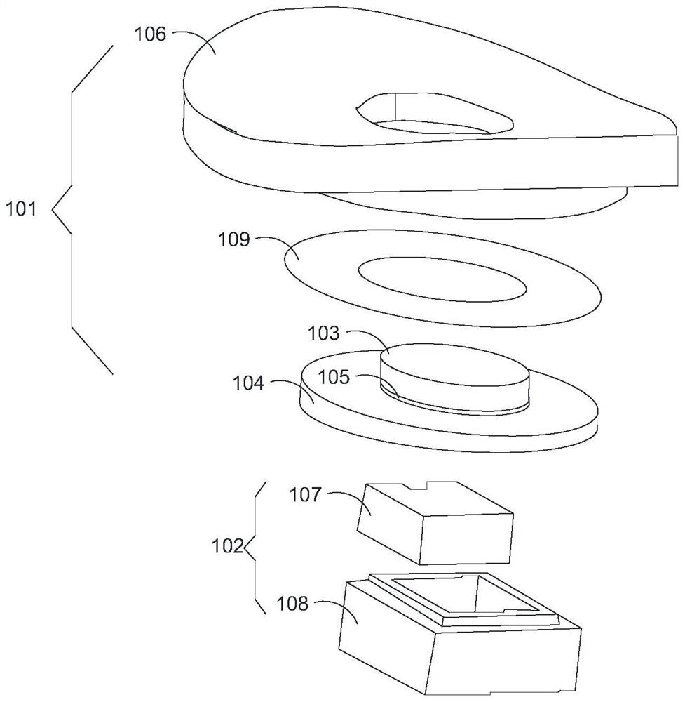 Sensing device, intelligent glasses and lenses for sensing device