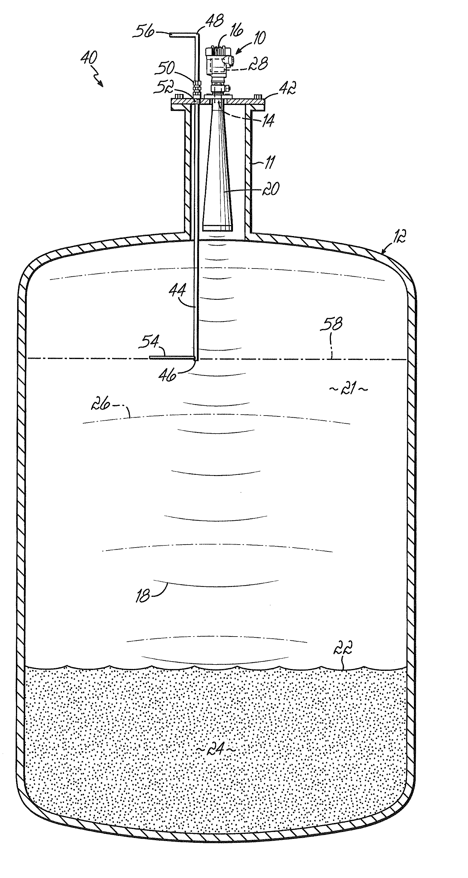 Level gauge with positive level verifier