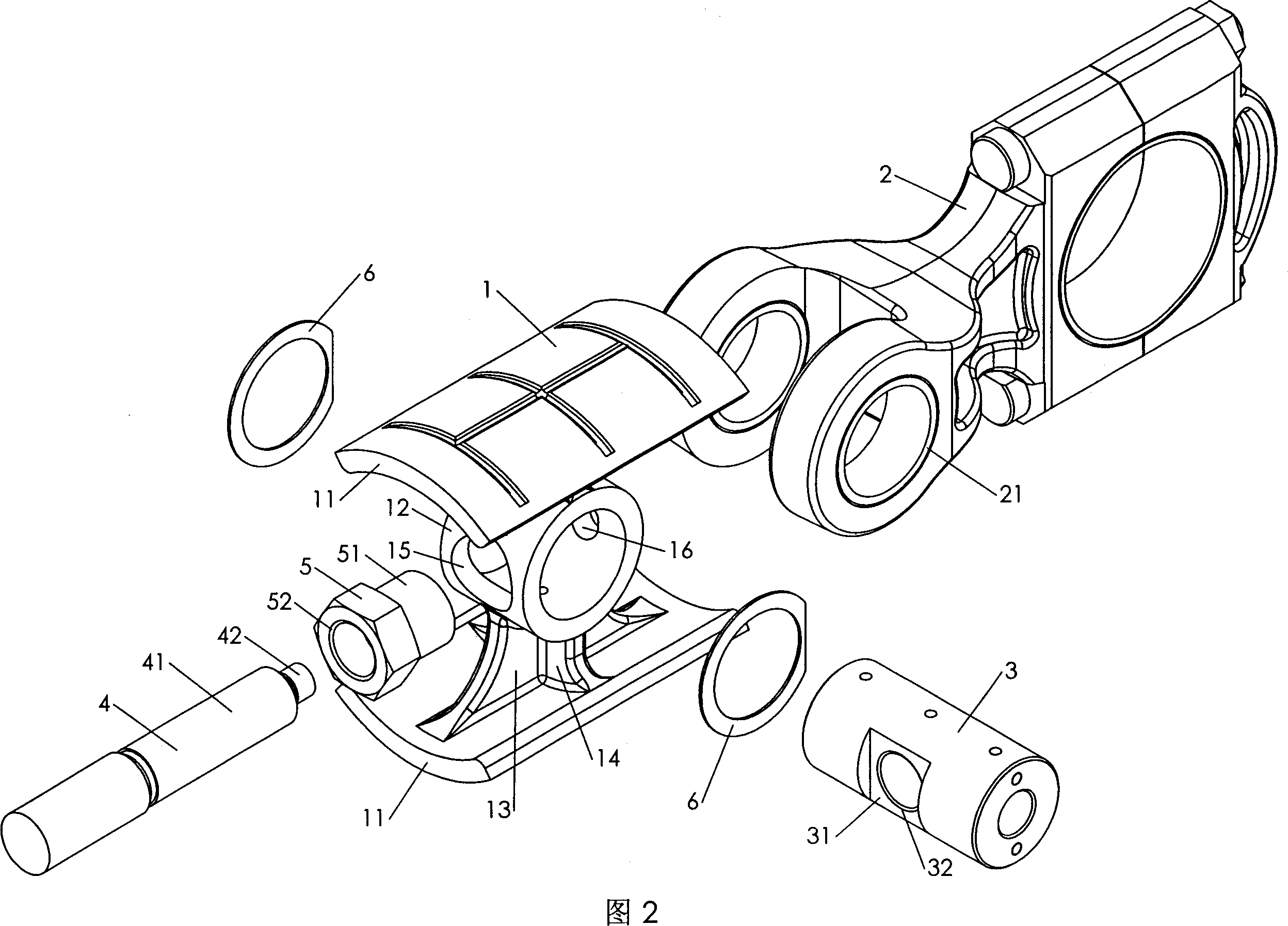 Cross head of crank rod type piston compressor