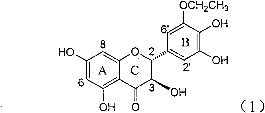 Application of B-ring ethyoxyl flavanonol in preparing medicaments for treating hepatitis B viruses