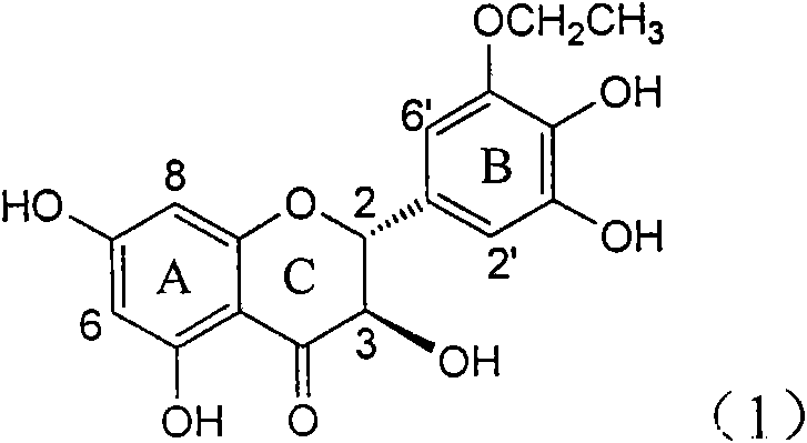 Application of B-ring ethyoxyl flavanonol in preparing medicaments for treating hepatitis B viruses