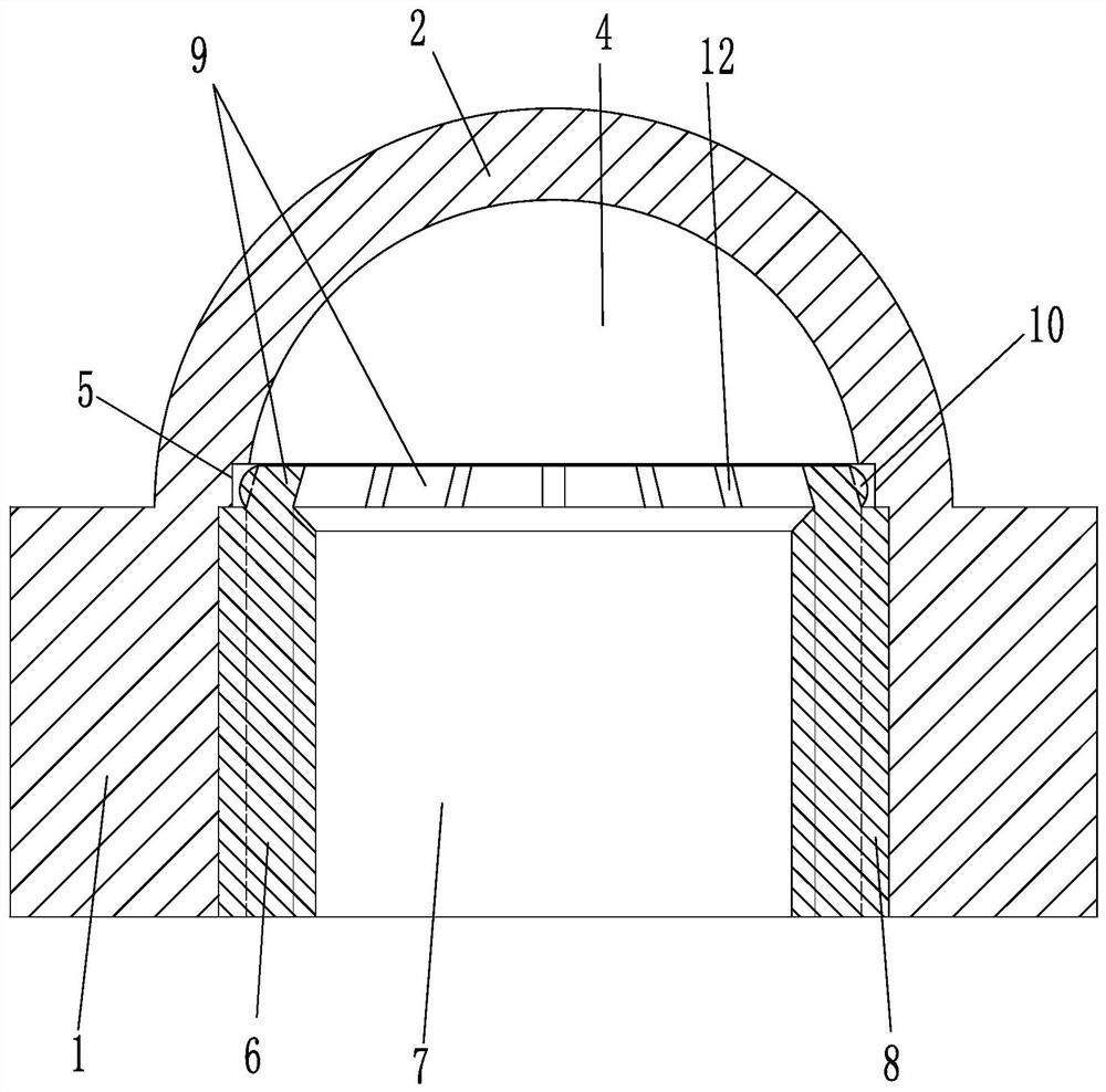 A self-tightening and anti-loosening cap nut assembly