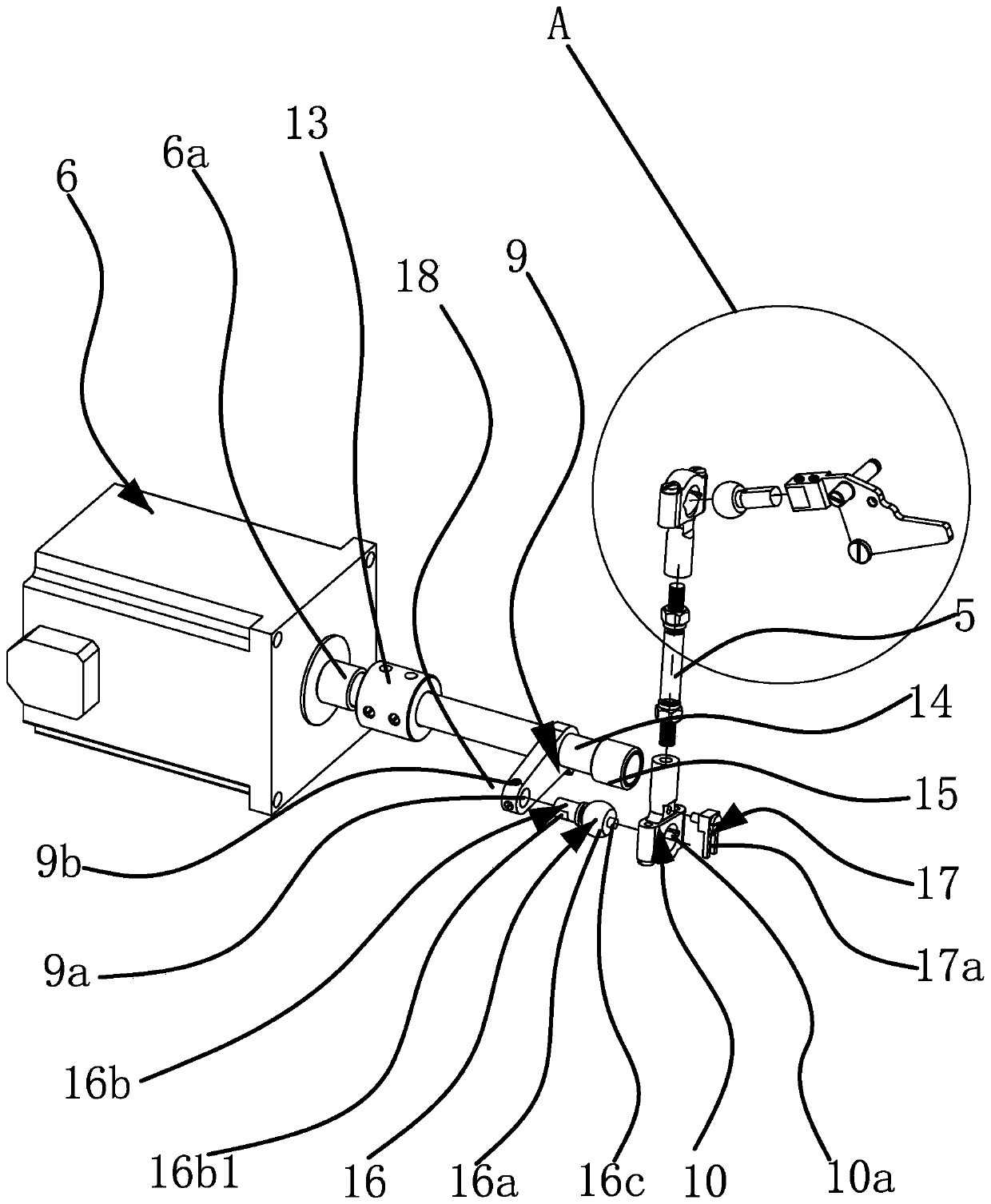 Driving device for automatically lifting presser foot and trimming thread in sewing machine