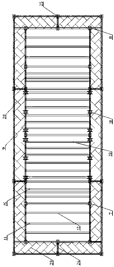 Segmental precast variable-cross-section concrete box beam steel bar binding bed-jig