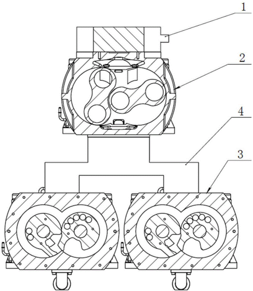 Vacuum system for efficiently pumping gases with small molecular weights