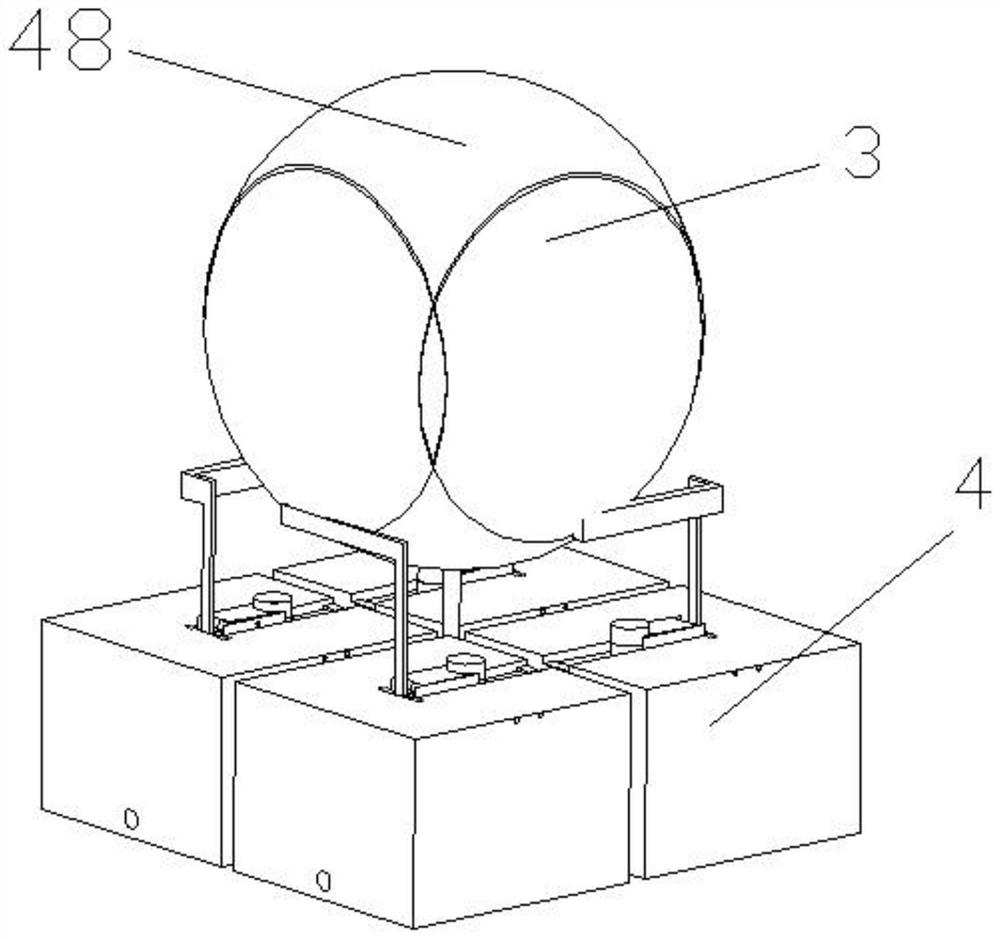 Novel truss type floating body supporting device