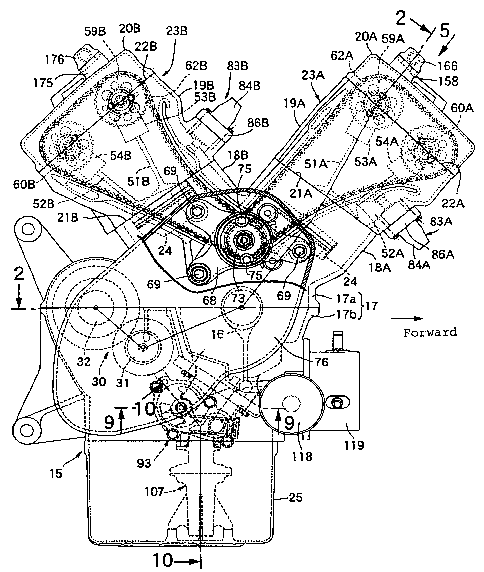 Oil strainer support structure in engine