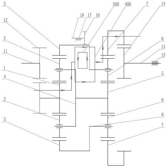 Double planetary gear train type continuously variable automatic transmission mechanism