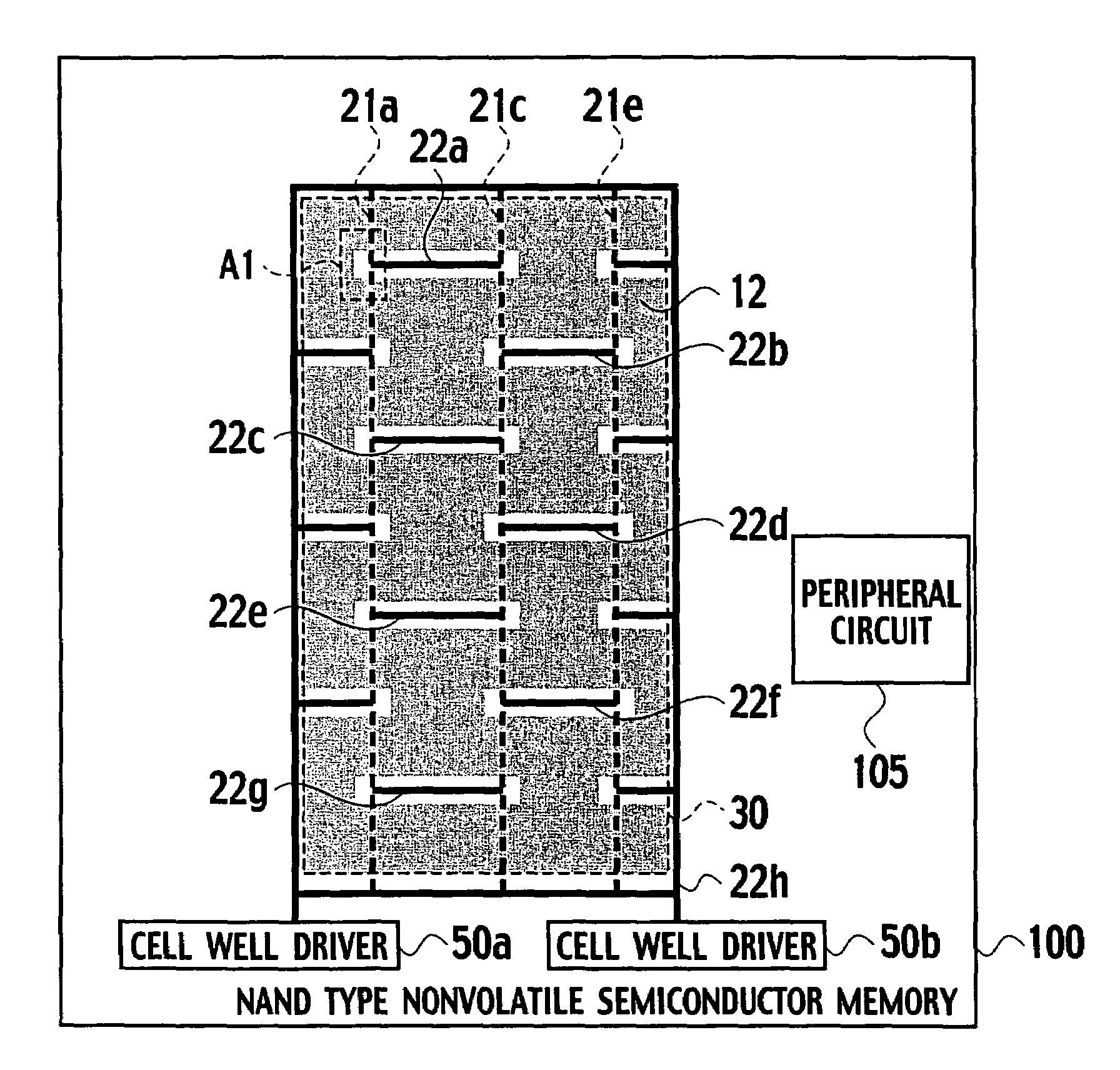 Nonvolatile semiconductor memory having a plurality of interconnect layers