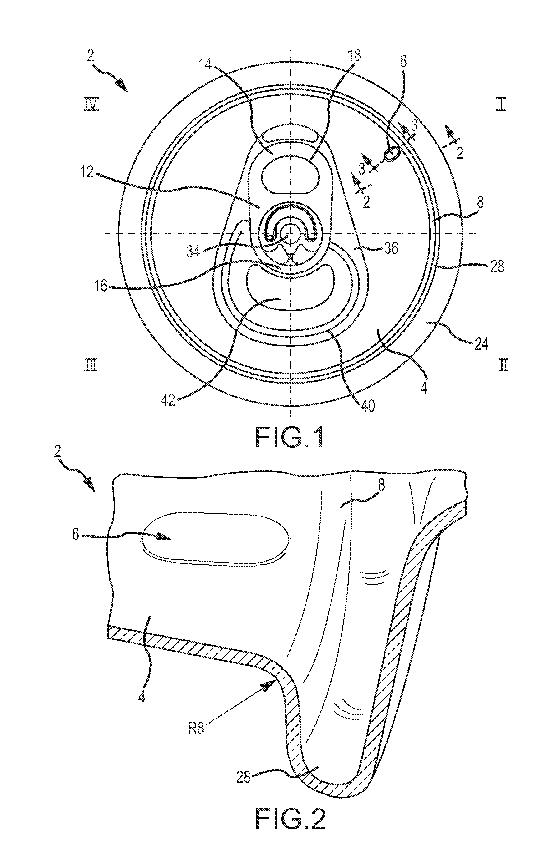 Container end closure with buckle control feature