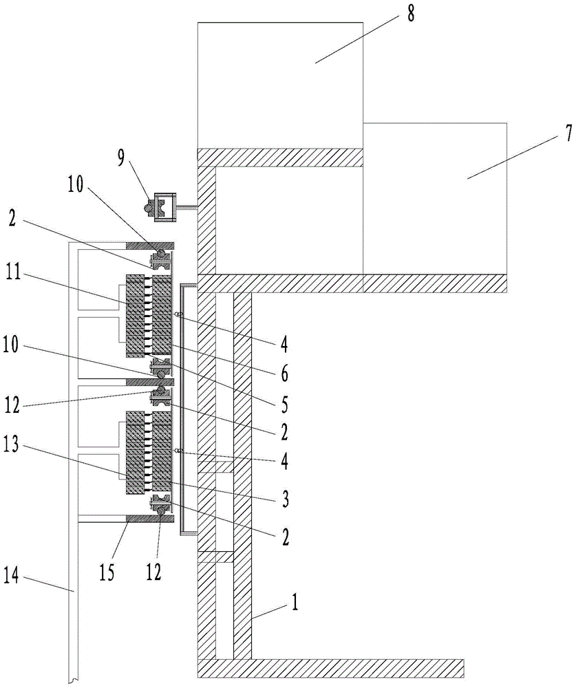 A mobile production line power supply system with two-way sliding guide