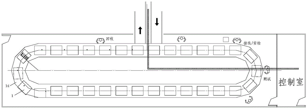 A mobile production line power supply system with two-way sliding guide