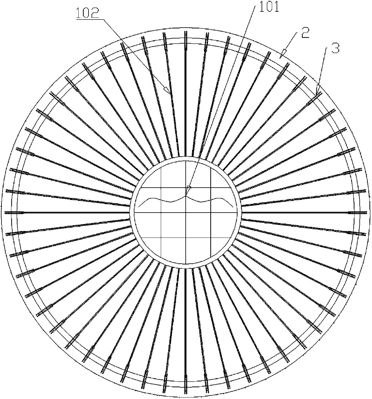 Construction method of major diameter reinforced concrete silo and device for conical shell construction