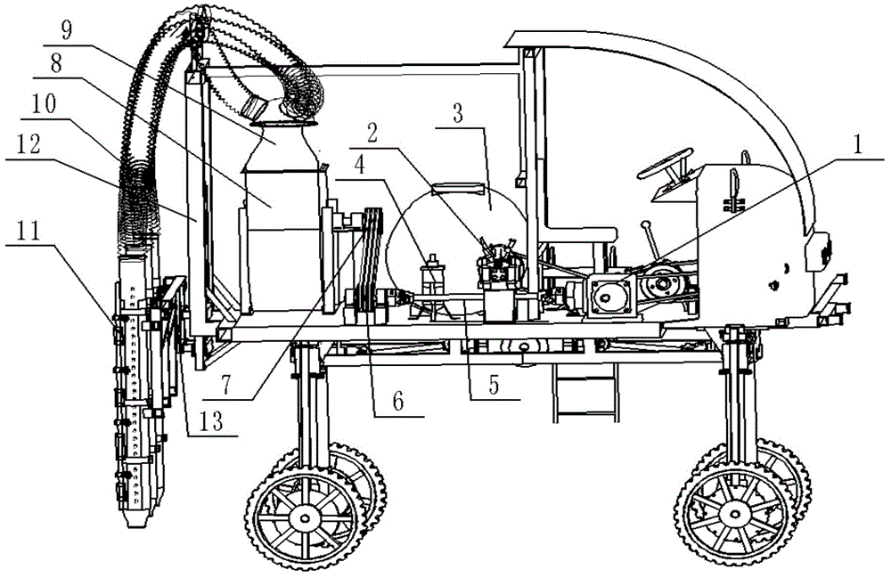 Cotton field air-driven boom profiling ripening agent sprayer