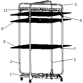 Tower type lifting clothes rack