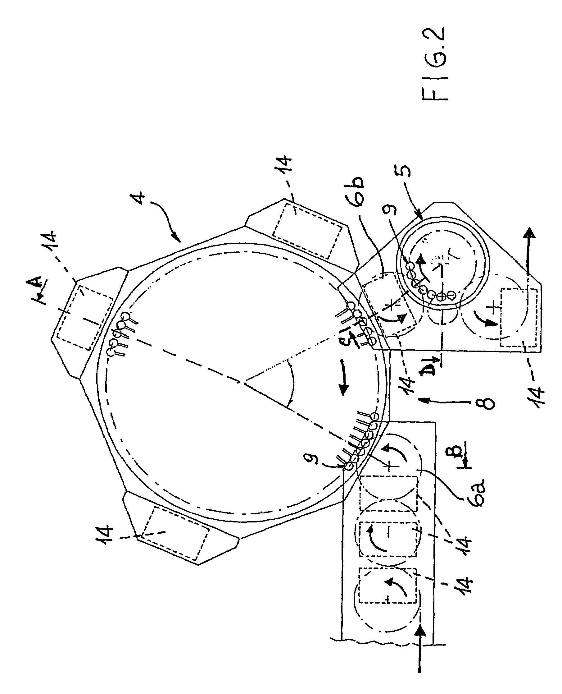 Machine for the aseptic treatment of containers in bottling plant