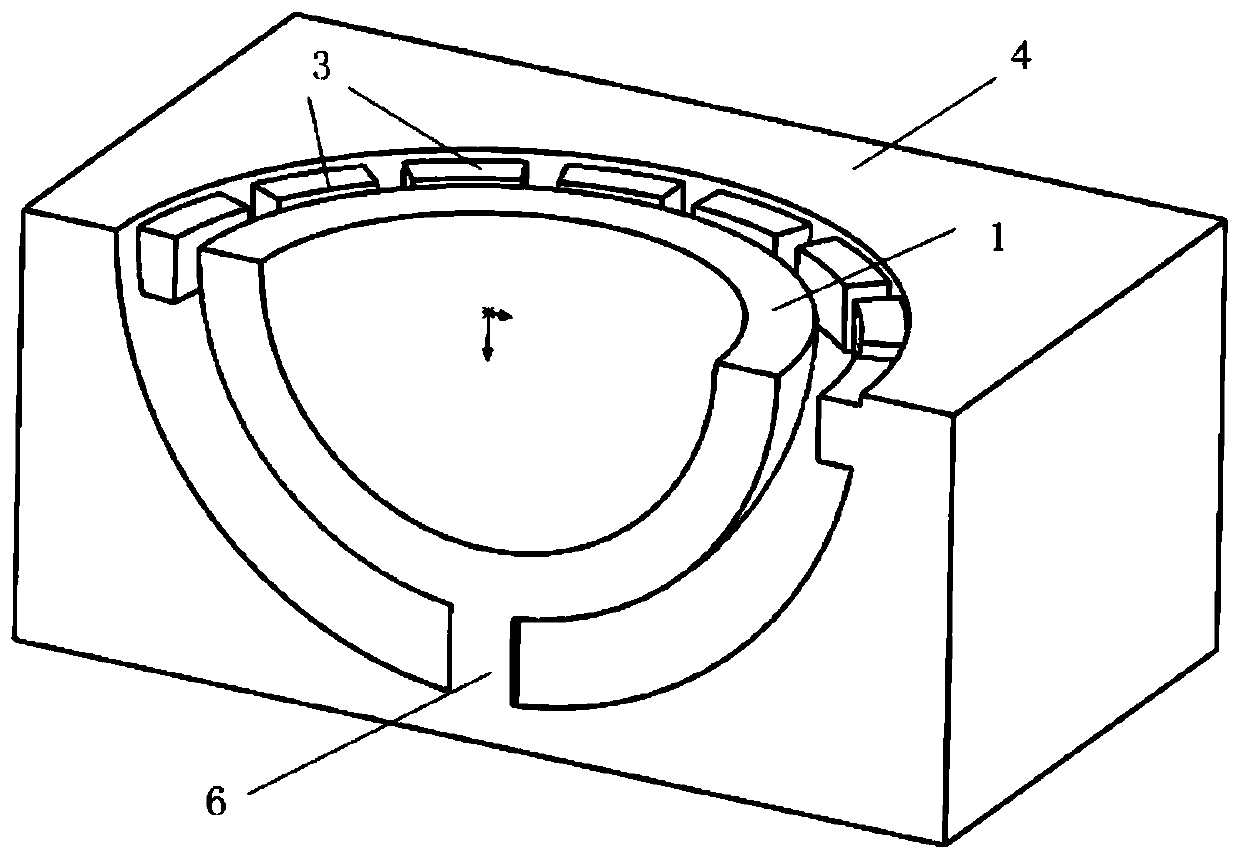 Distributed micro gyroscope with double discrete electrodes on adjacent surfaces and its preparation method