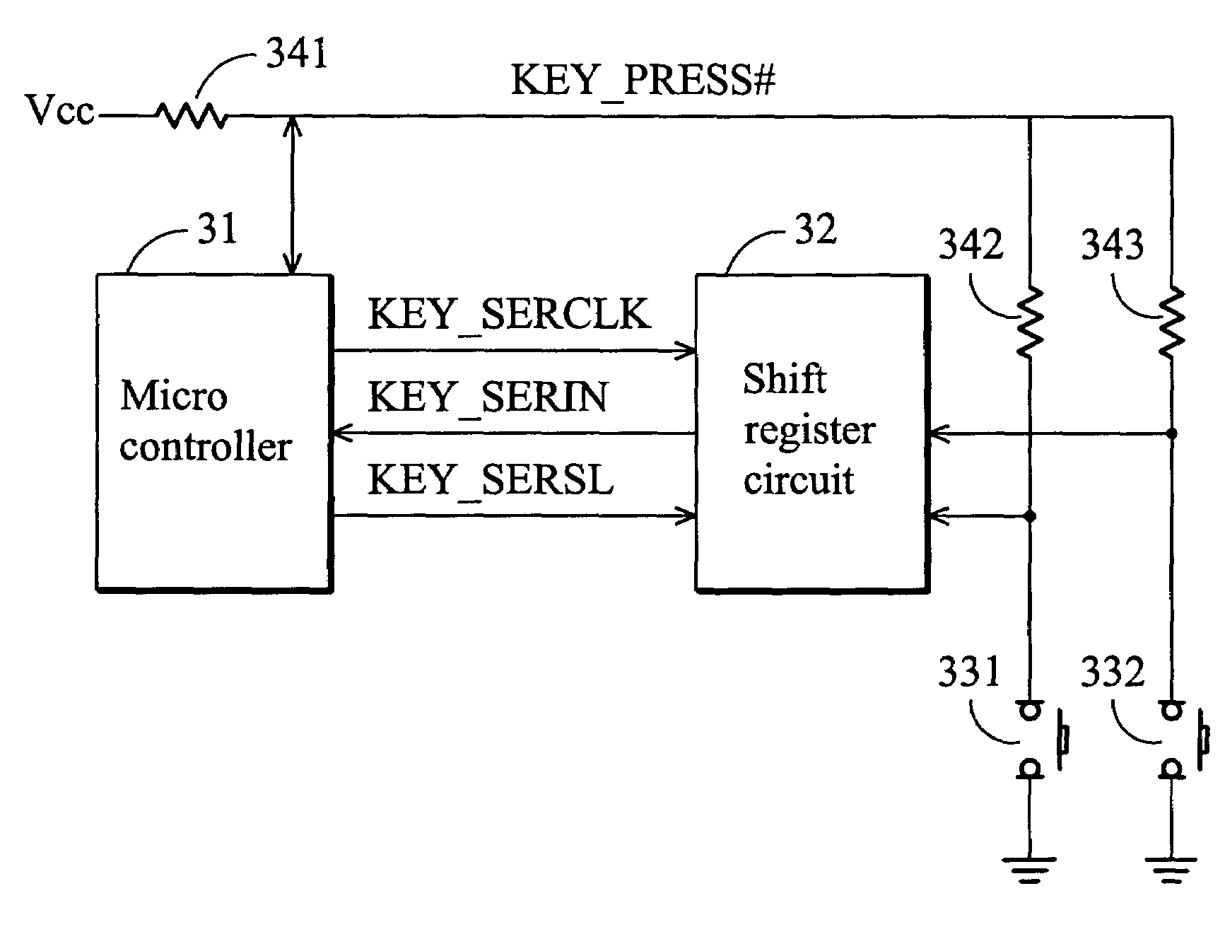 Apparatus for data input and key detection method thereof