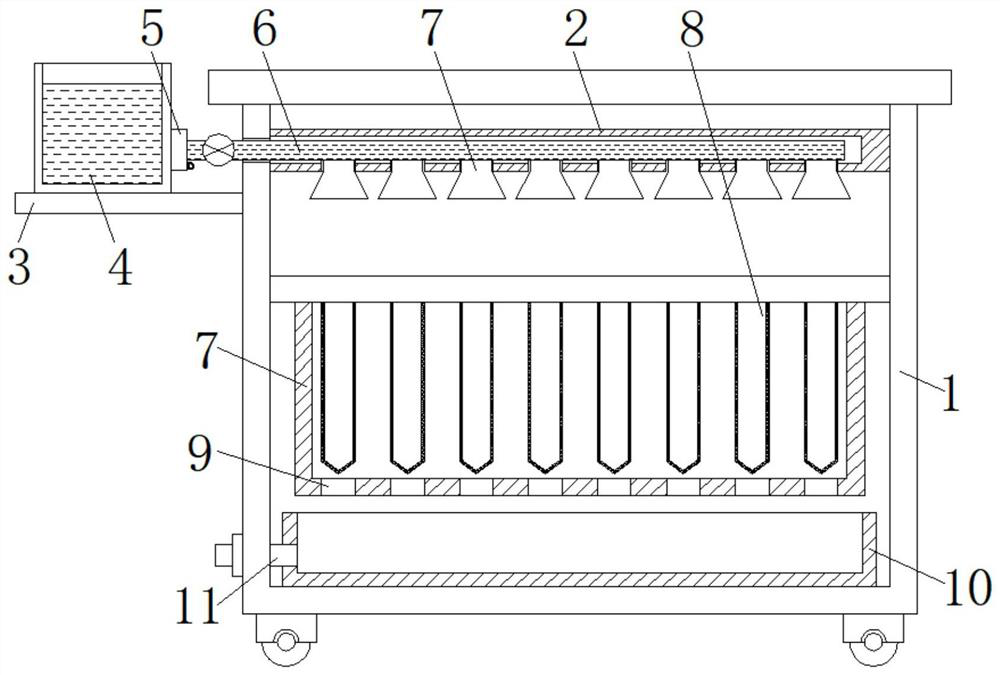 Automatic seed tray filling and cleaning device for biological breeding