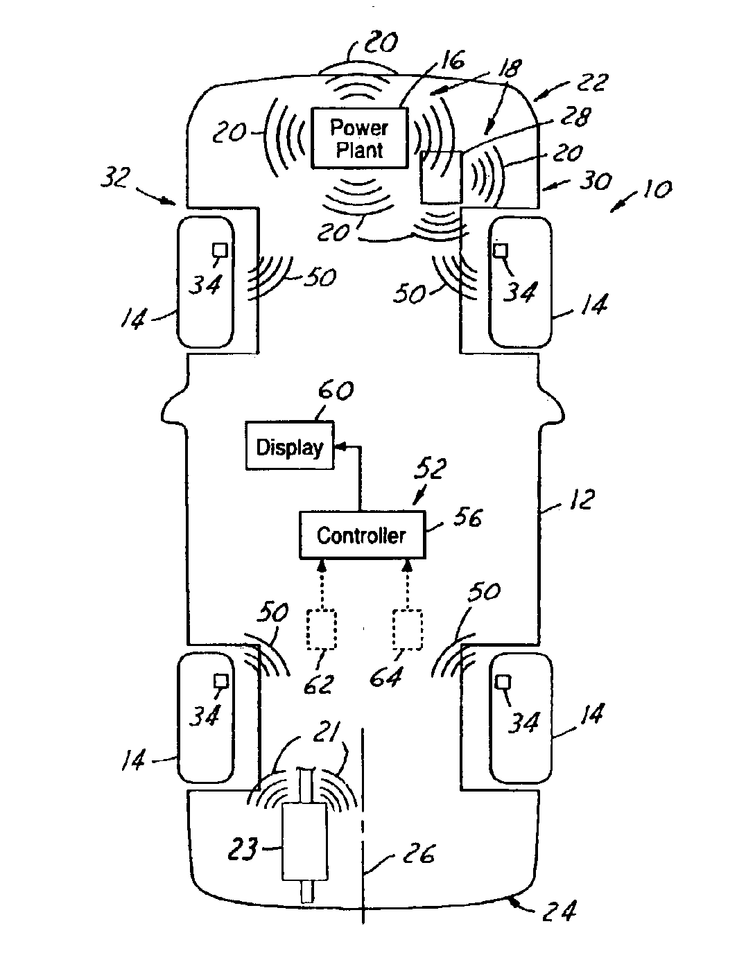 Tire pressure monitoring auto location assembly