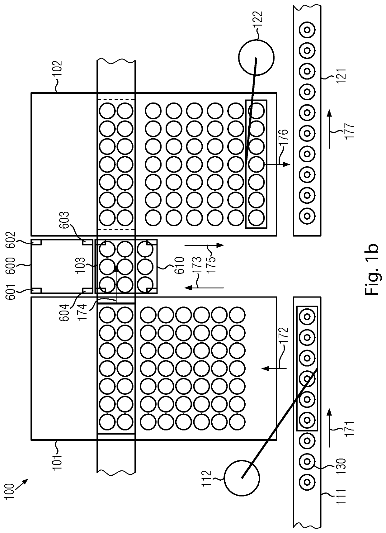 Buffer device and method for buffering containers