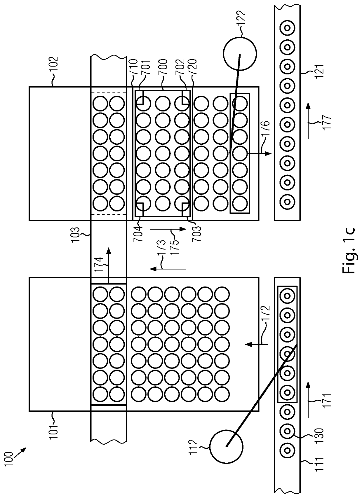 Buffer device and method for buffering containers