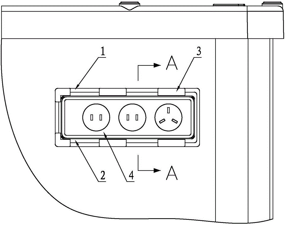 Fixation structure for power socket of medical trolley