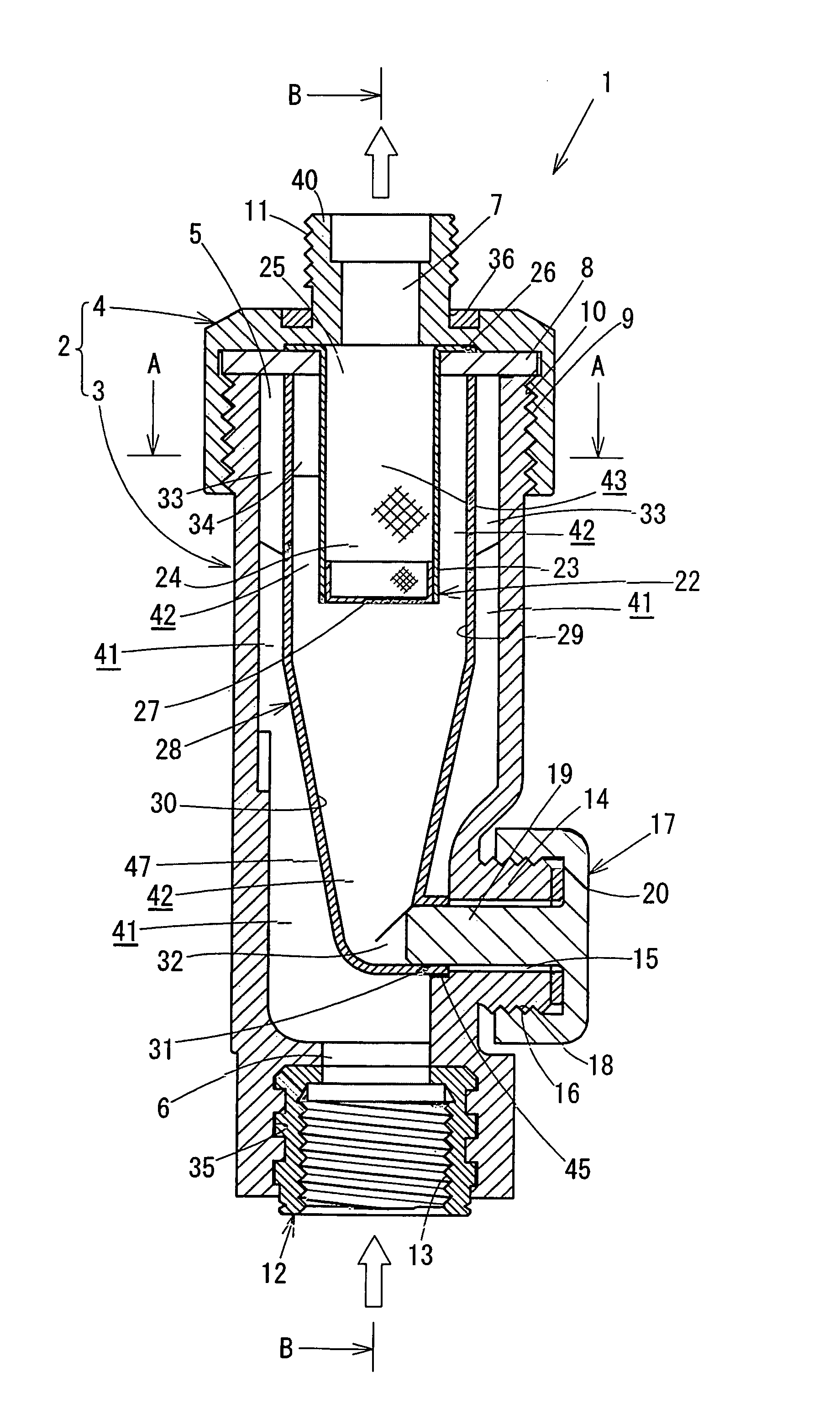 In-line strainer