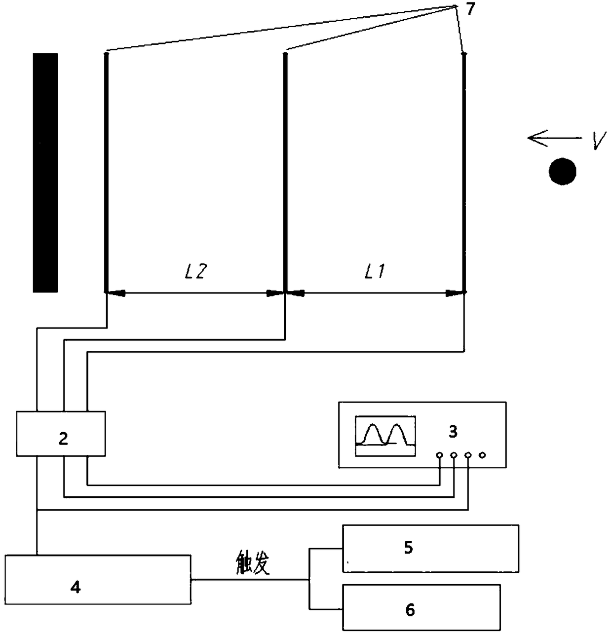 A light gas gun millimeter-scale projectile speed measurement system