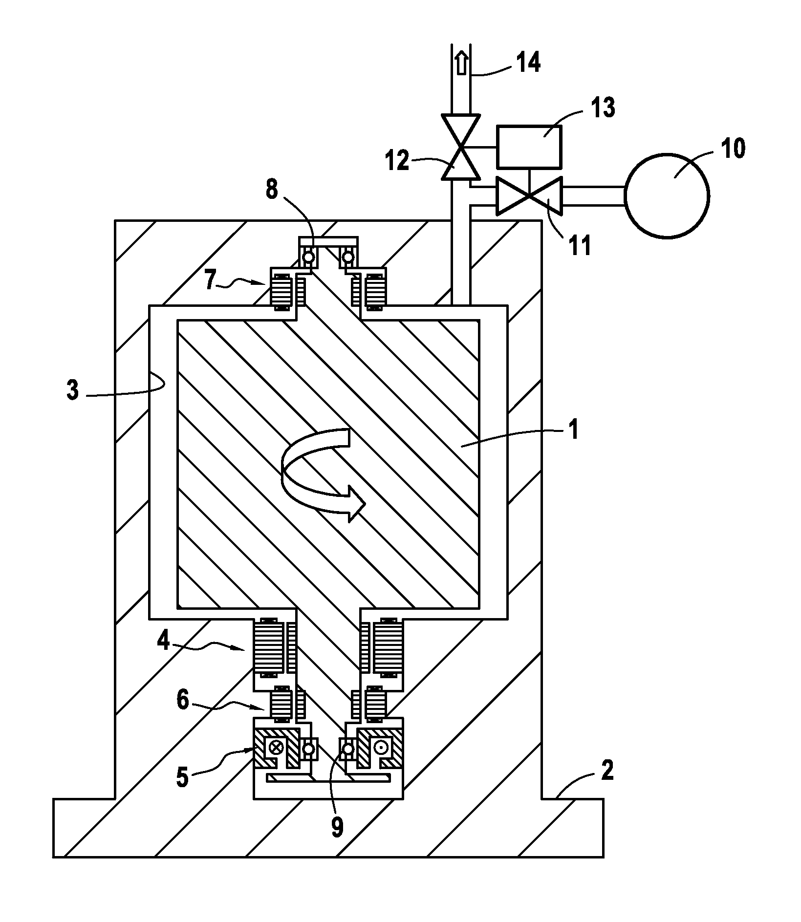 High speed flywheel on magnetic bearings