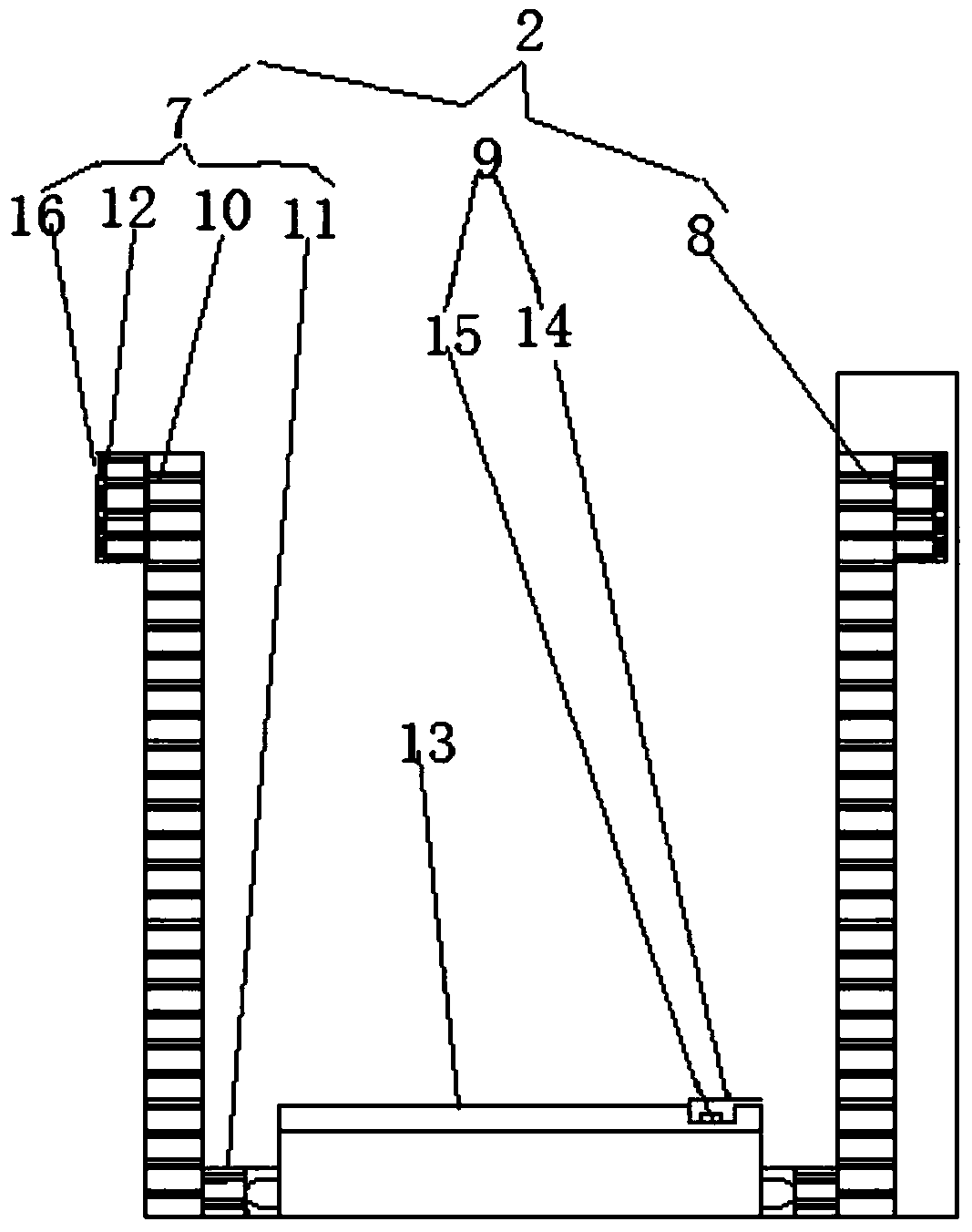 A positioning device and positioning method for a stacking material channel