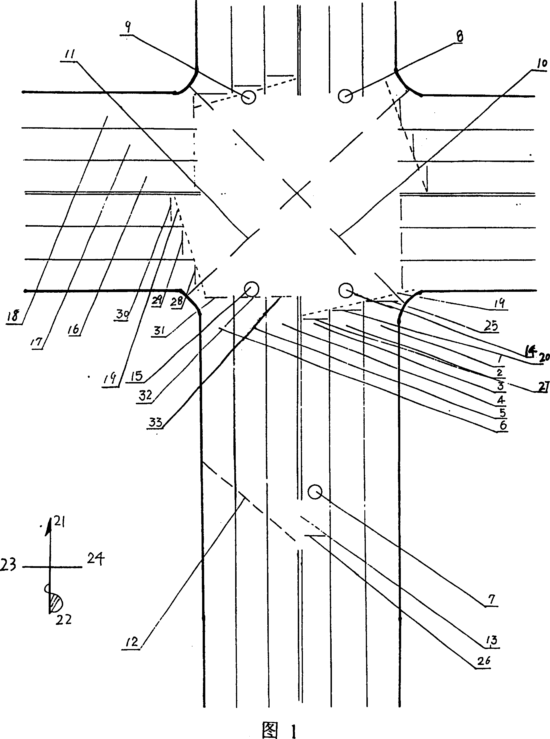 Apparatus for changing traffic administration pattern at present crossroads and its using method