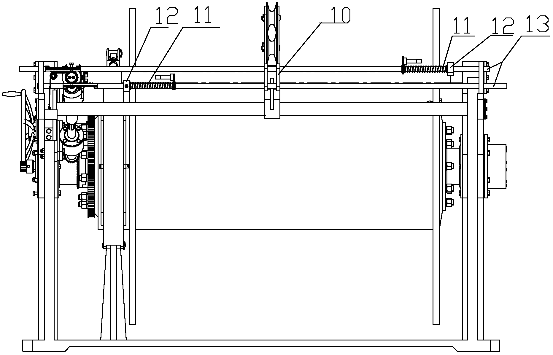 Mechanical winch automatic reversing cable distributor mechanism