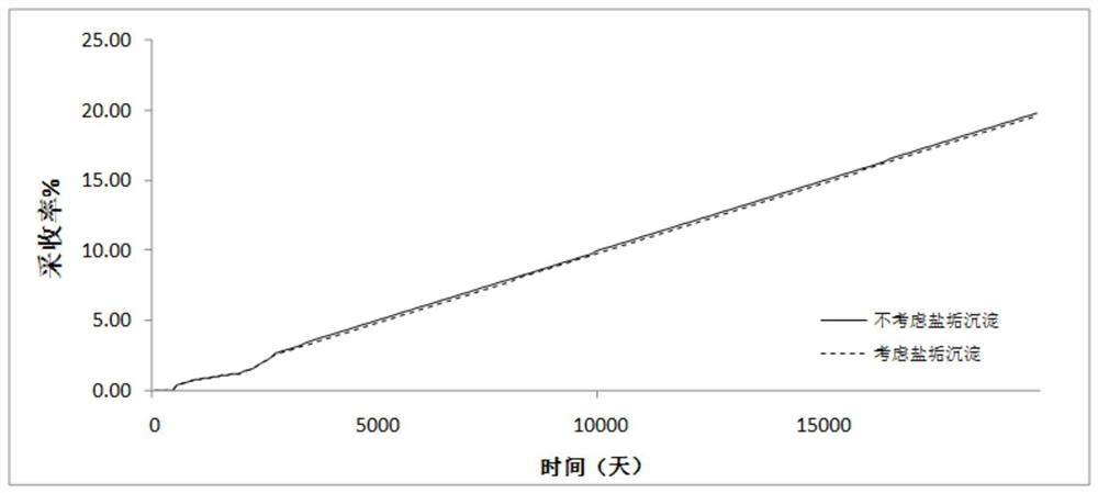 Method for evaluating influence of carbon dioxide flooding salt deposit precipitation on recovery efficiency